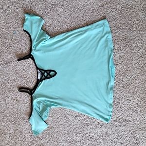 Mint off the shoulder top- brand new